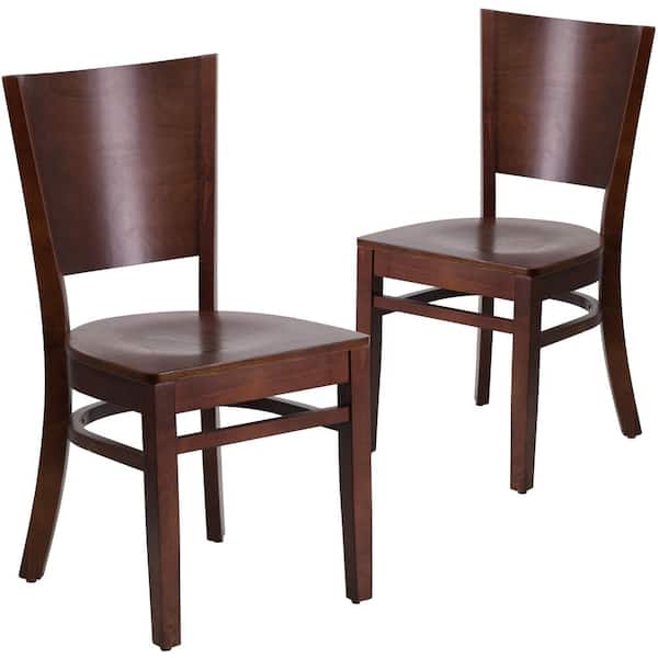 Carnegy Avenue Walnut Wood Seat/Walnut Wood Frame Restaurant Chairs (Set of 2)