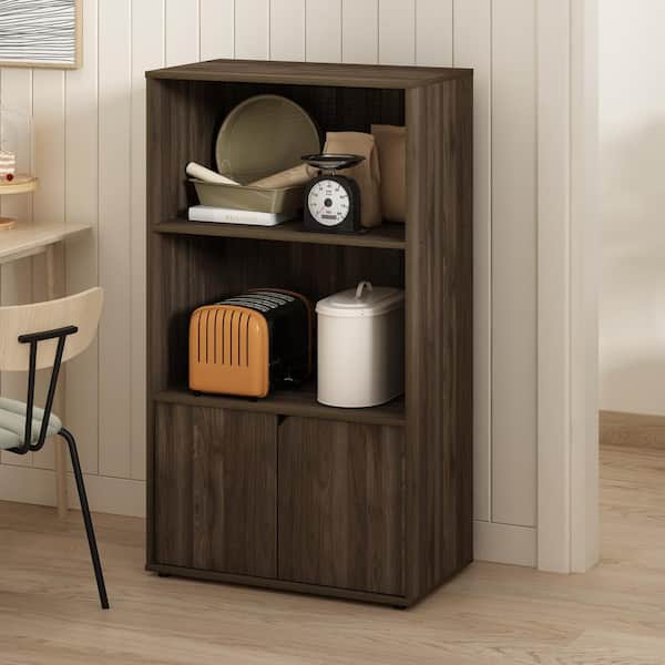 Furinno 48 in.JAYA Columbia Walnut Kitchen Storage Shelf with
