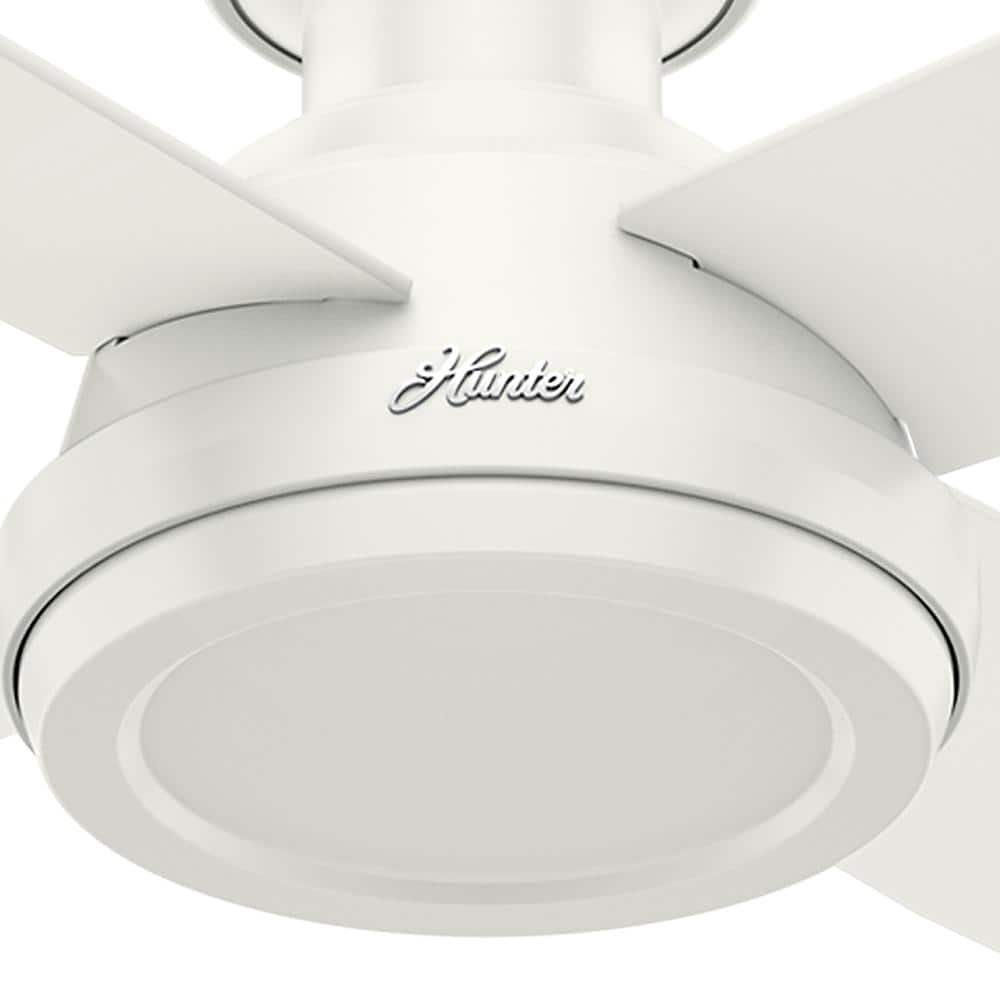 Dempsey 52" Fresh White Low Profile Ceiling Fan with Remote & Lighting