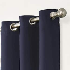 Thermapanel Midnight Solid Polyester 37 in. W x 84 in. L Room Darkening Single Grommet Top Curtain Panel