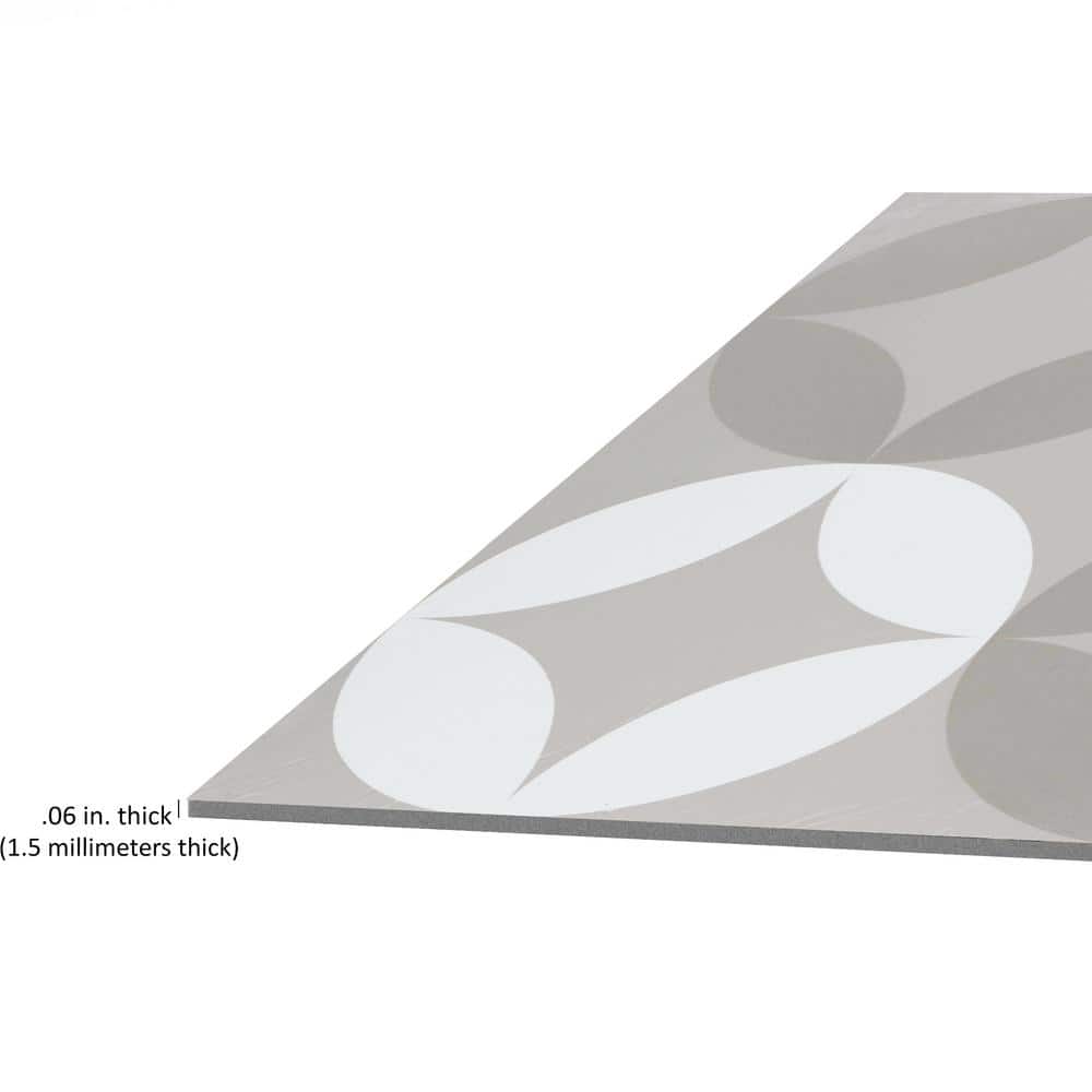 Grey and White 12'' x 12'' Self-Adhesive Vinyl Floor Tiles