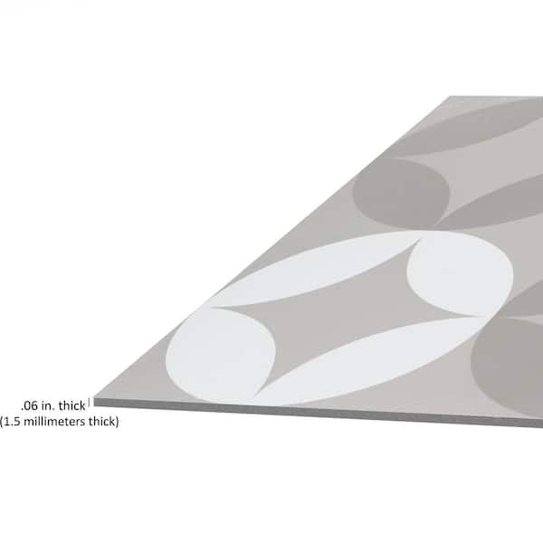ACHIM Retro 12 in. W x 12 in. L Mod Diamond Grey/White Peel