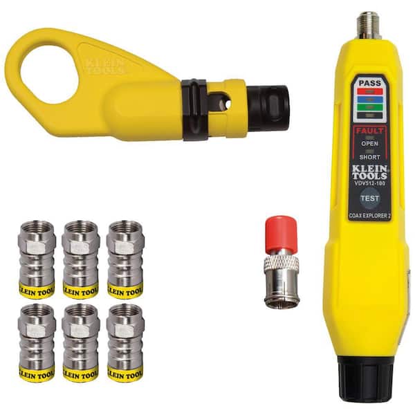 Klein Tools Coax Push-On Connector Installation and Test Tool Set
