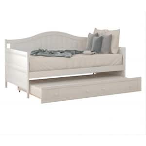 White Twin Wooden Daybed with Trundle Bed (78.2 in. L x 42.3 in. W x 35.4 in. H)