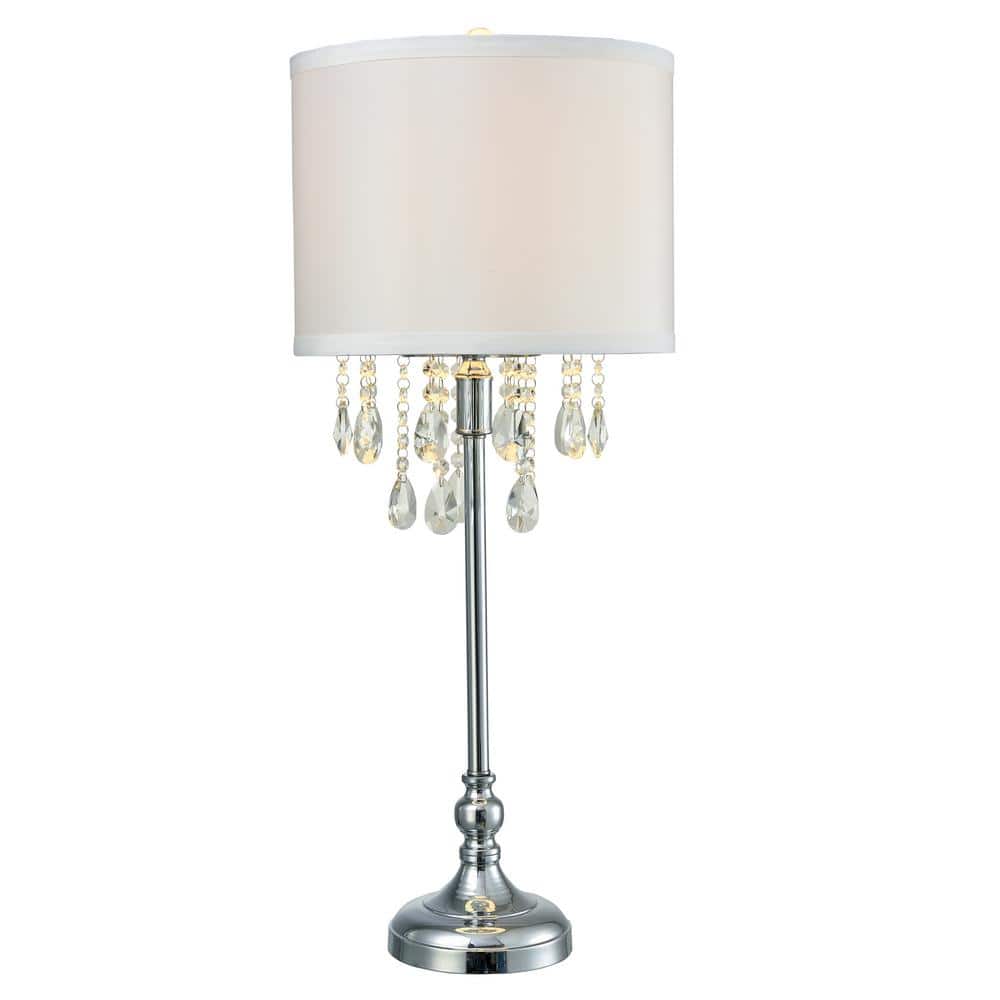 Handcrafted Essence 32.5 in. Tall Crystal Table Lamp, Transitional Table Lamp with Polished Chrome Finish Base price history on PriceWatchPro