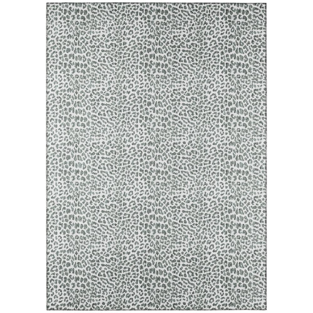 Safari Grey 9 ft. x 12 ft. Indoor/Outdoor Washable Indoor/Outdoor Washable 