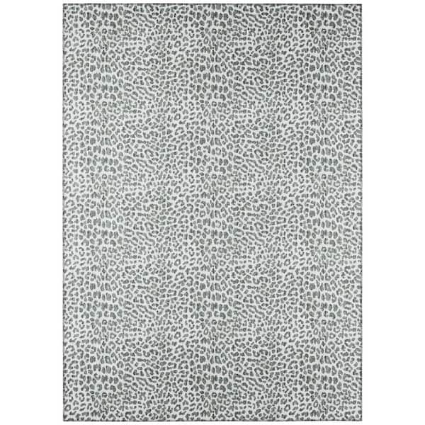 Addison Rugs Safari Grey 9 ft. x 12 ft. Indoor/Outdoor Washable Indoor/Outdoor Washable Rug