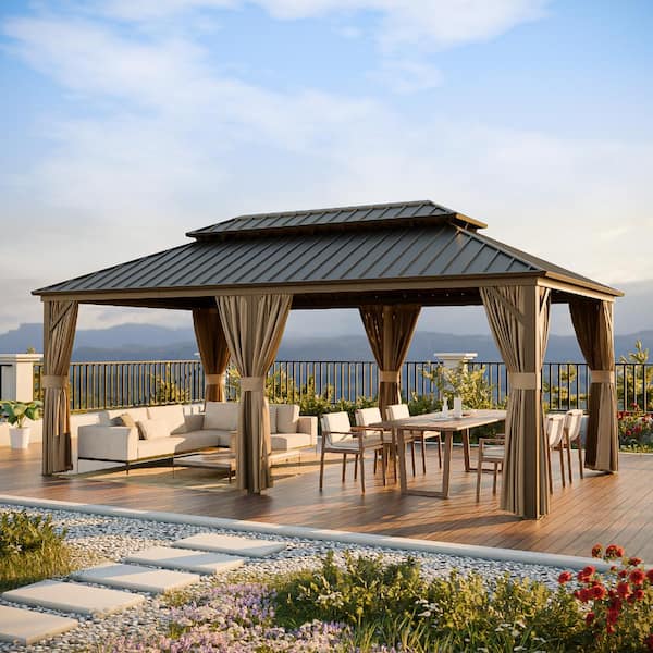 Shade Graphix 20 ft. x 12 ft. Metal Double-Roof Hardtop Gazebo