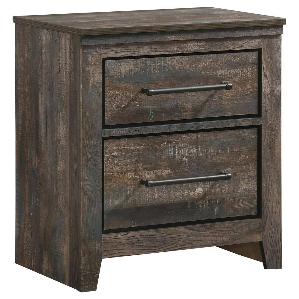 Coaster Home Furnishings Ridgedale 2Drawer Nightstand Weathered Dark Brown 223482 The Home Depot