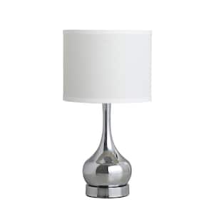 18.75 in. Silver Integrated LED Gourd Bedside Table Lamp