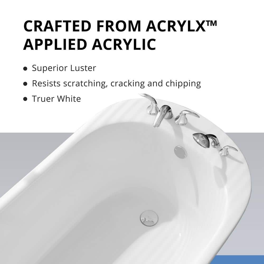 Seneca 60" White Acrylic Freestanding Soaking Tub