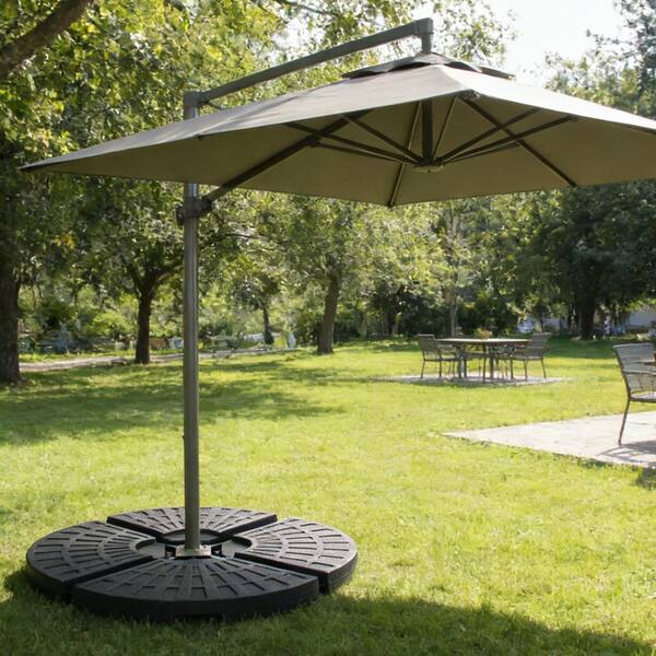 fan for patio umbrella Outsunny 4 Pieces Cantilever Base, Shaped Umbrella sealing and cleaning Summer Blast Umbrella Fan |