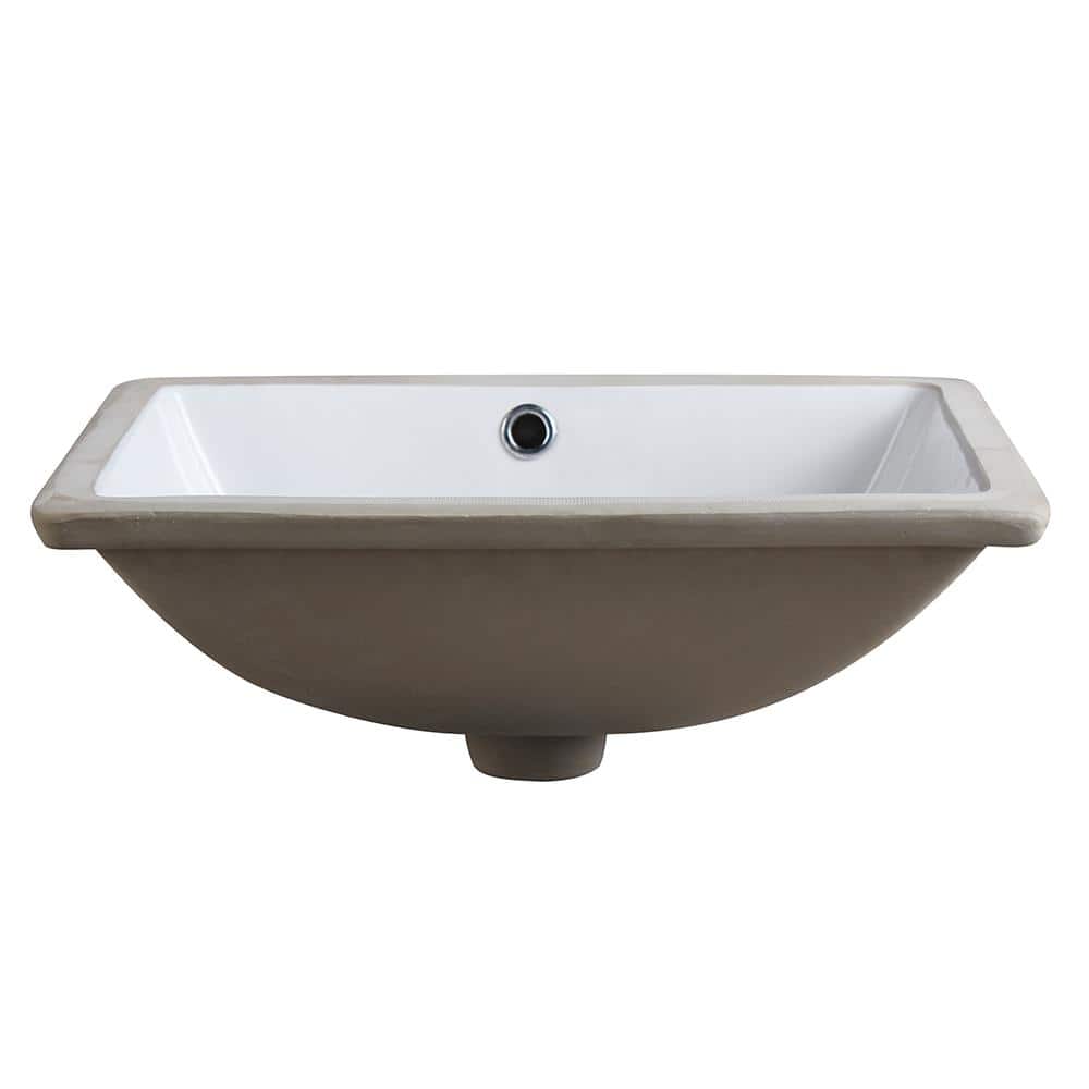 Fresca 18'' White Ceramic Rectangular Undermount Sink with Overflow