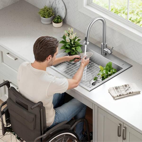 KRAUS Fairlane 25 ADA Compliant Drop In / Top Mount Single Bowl 18