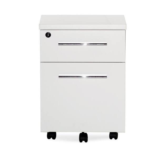 Nyhus Pure Office White 2-Drawer Mobile Pedestal File Cabinet