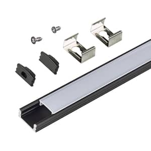 Surface Mount LED Tape Light Channel, Black (5-Pack)