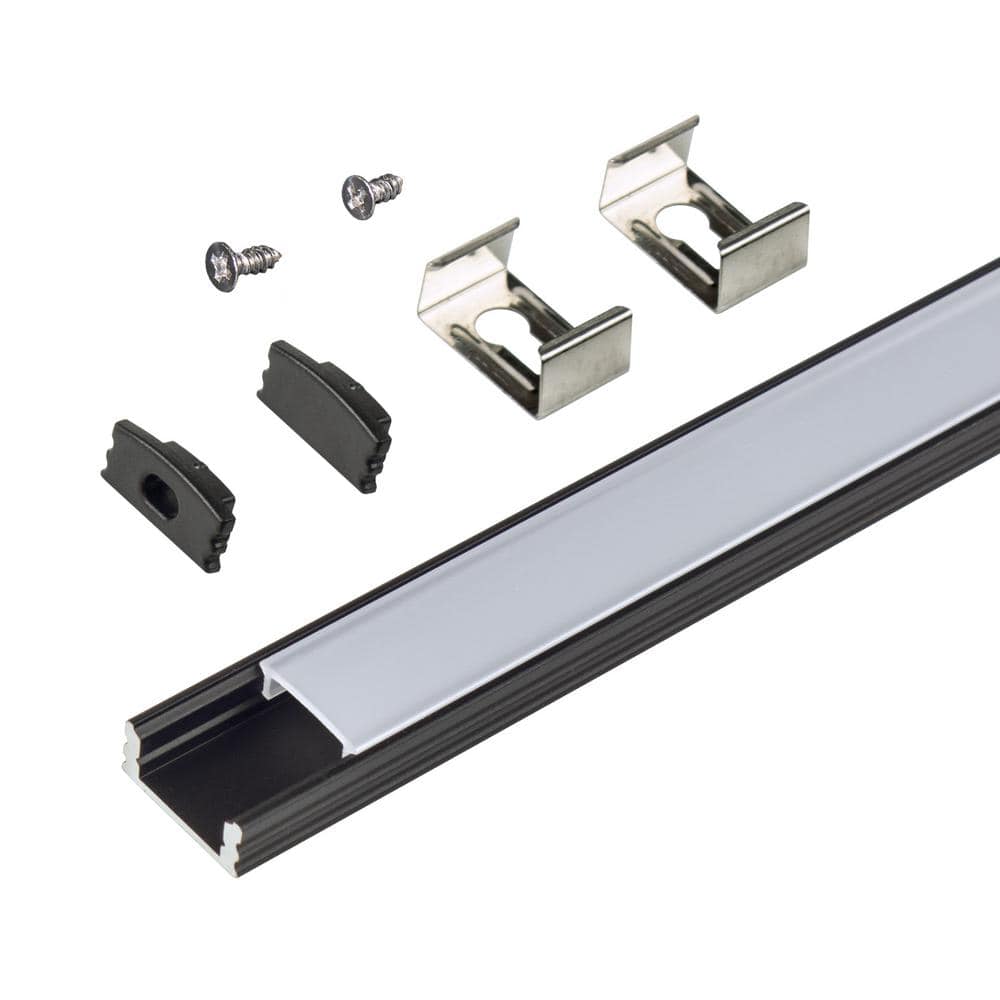 Surface Mount LED Tape Light Channel Mounting Hardware, Black (5-Pack) price history on PriceWatchPro