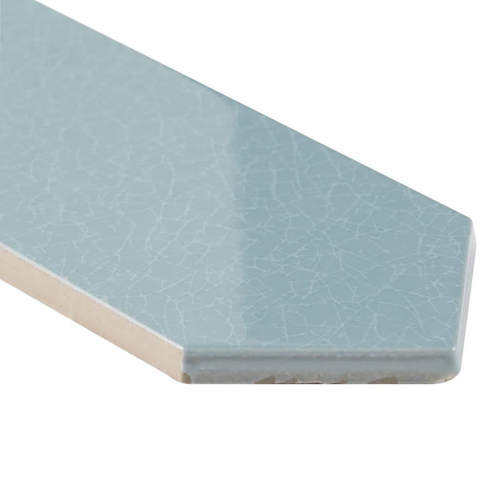 Camino Blue Polished Ceramic Hexagon Wall Tile