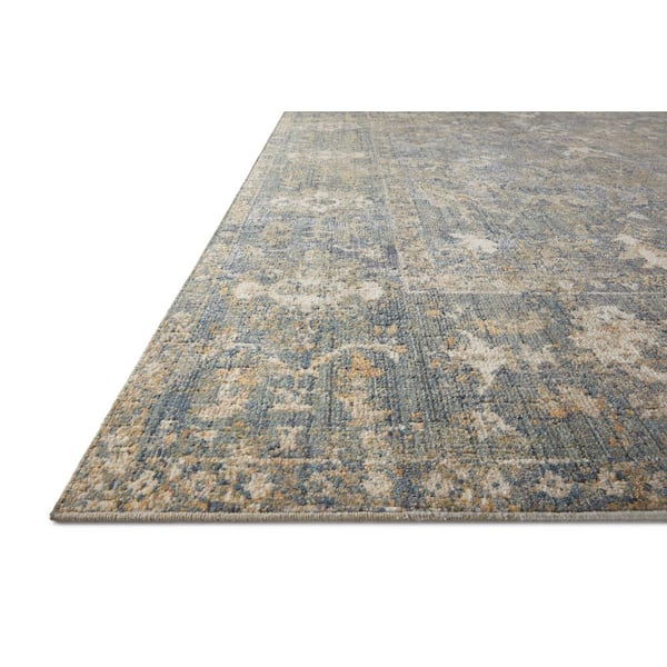 Chris Love Julia Rosemarie Sand / Lagoon 7 ft. 10 in. x 10 ft. Traditional Area Rug