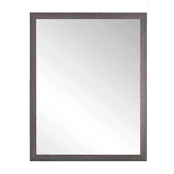 BrandtWorks 29 in. W x 33 in. H Rectangle Framed Charcoal Gray Mirror