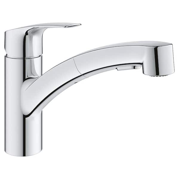 GROHE Eurosmart Single-Handle Pull-Out Sprayer Kitchen Faucet in StarLight Chrome