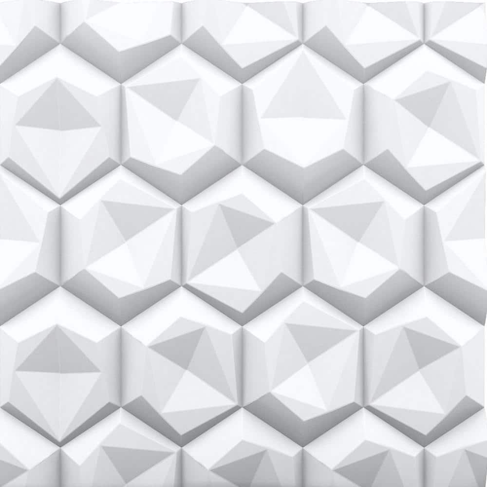 Hexagon 3/4 in. x 2 ft. x 2 ft. Plain White Seamless Foam Glue-Up 3D Wall P