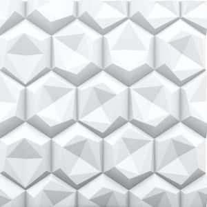 Hexagon 3/4 in. x 2 ft. x 2 ft. Plain White Seamless Foam Glue-Up 3D Wall Panels (12-Pack) 48 sq. ft./case