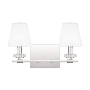 Kelsey Glen 16 in. 2-Light Polished Nickel Vanity Light