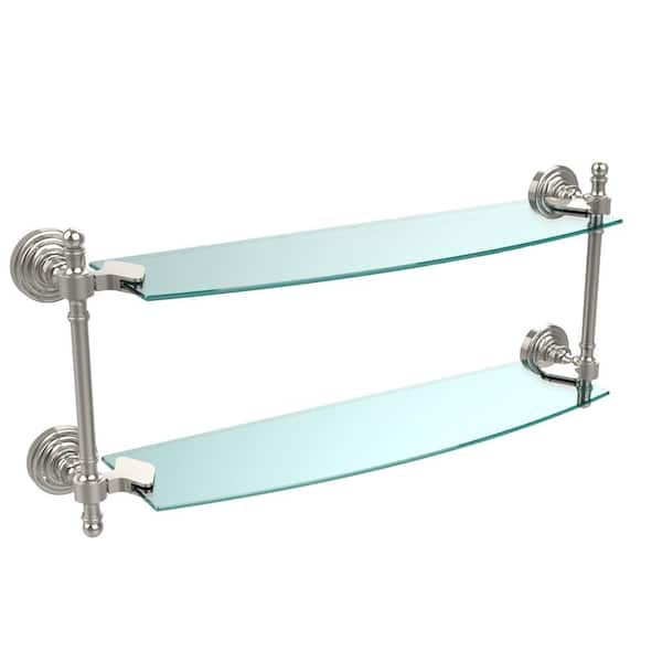 Allied Brass 22 in. L x 12 in. H x 5 in. W 2-Tier Clear Glass Bathroom Shelf  with Towel Bar in Oil Rubbed Bronze P1000-2TB/22-GAL-ORB - The Home Depot