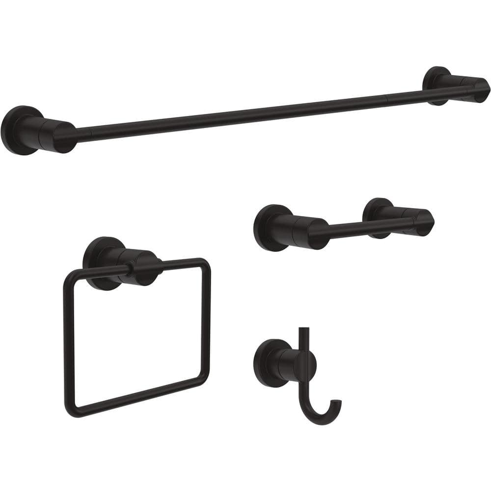 Matte Black Square Wall Mount Towel Ring