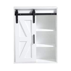 21.7 in. W x 7.9 in. D x 27.6 in. H Bathroom Storage Wall Cabinet in White with Adjustable Door