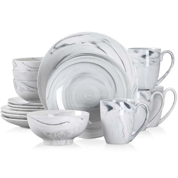 vancasso Series Bella 16-Pieces Dinnerware Set Porcelain Dinner Set Crockery  in Vintage Look Gray (Service for 4) VC-BELLA-GY-SL - The Home Depot