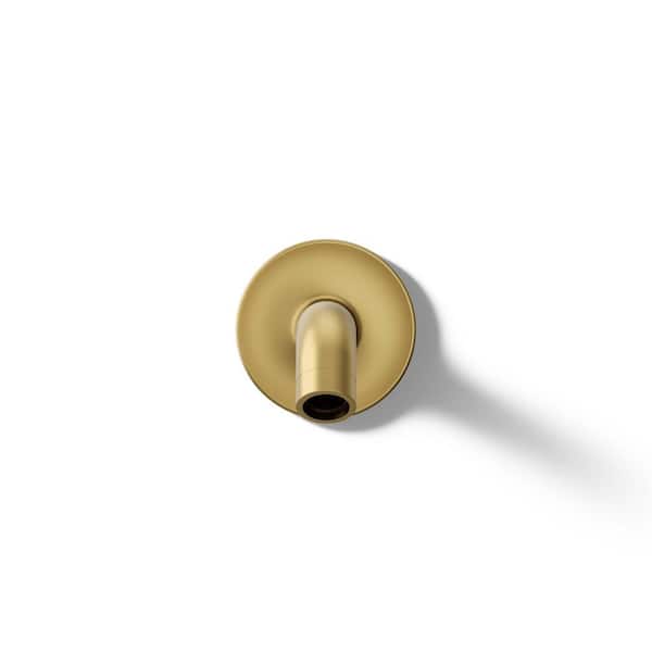 Purist Wall-Mount Bath Spout in Vibrant Brushed Moderne Brass