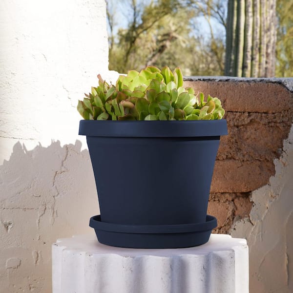 NEIGHBORHOOD SRL P-PLANT TRAY 植木鉢トレイ Bloem Terra 13 in. Navy Plastic Plant Saucer Tray STT1470 - The