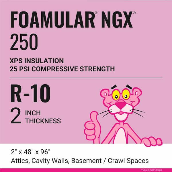 FOAMULAR NGX F-250 2 in. x 4 ft. x 8 ft. SSE R-10 XPS Rigid Foam Board Insulation