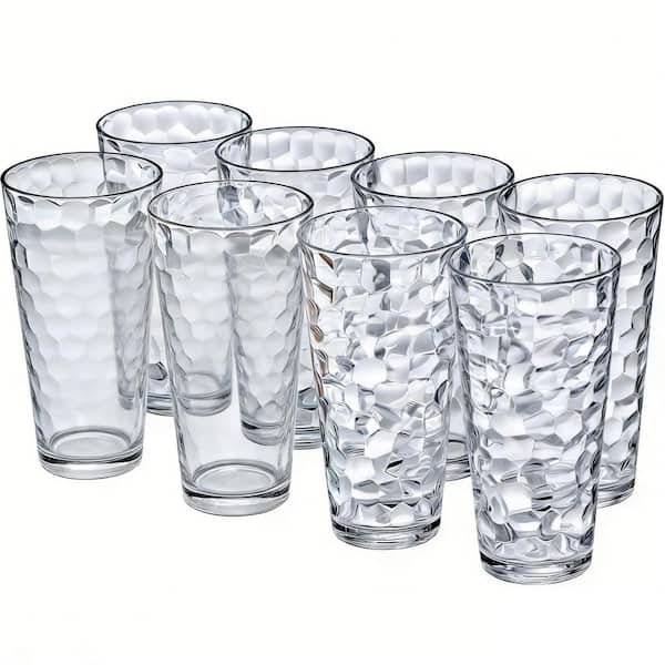 Wudkey 24 oz. Plastic Tumblers Set of 8, Reusable Cups, Stackable, BPA-Free, Shatter-Proof, Dishwasher-Safe