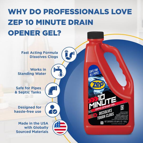 ZEP 1 Gallon 10 Minute Clog Remover Drain Opener Gel ZHCR128NG