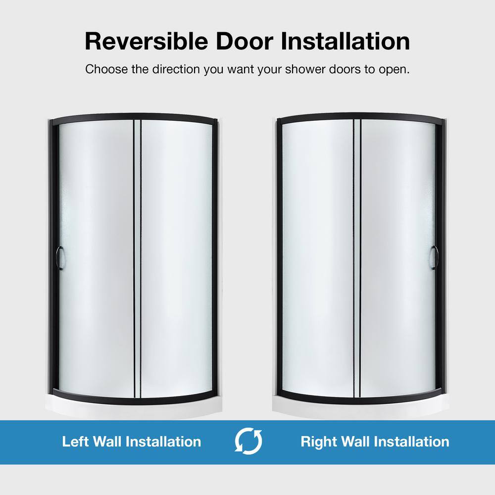 Breeze 32'' Black Corner Shower Kit with Frosted Glass