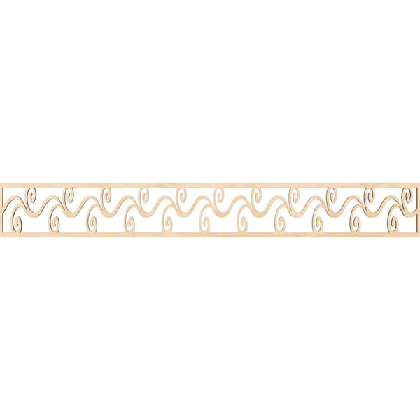 Ekena Millwork Tilden Fretwork 0.25 in. D x 46.5 in. W x 6 in. L Birch Wood Panel Moulding