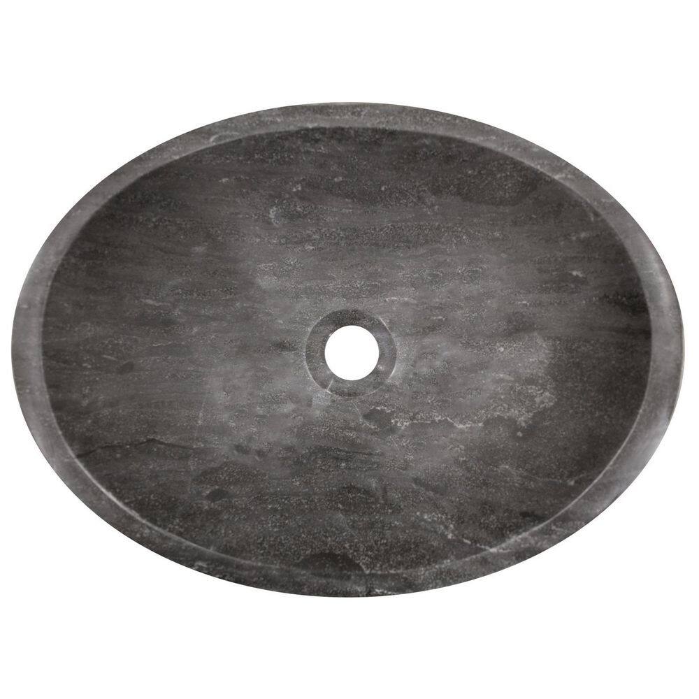 Honed Black Limestone Canoe Shaped Bathroom Sink