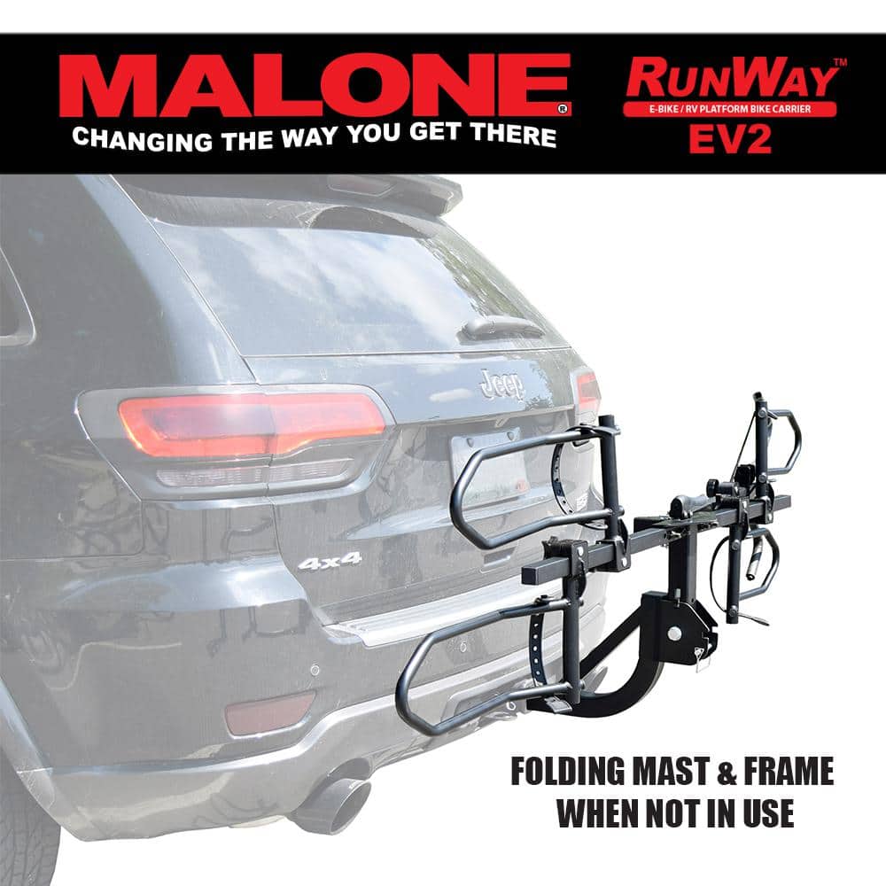 Black Steel Hitch Mount Folding E-Bike Carrier