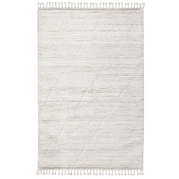 INK+IVY Bramble 5 ft. x 7 ft. Light Bone Modern Ethnic Geometric Area Rug