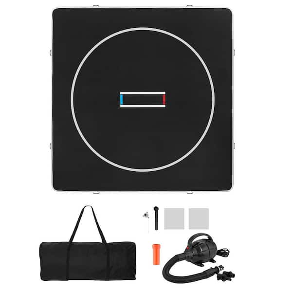 169 sq. ft. Waterproof PVC, Circle Pattern, Black, Arts 100 mm Thick Exercise Mat 13 ft. x 13 ft.