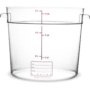 6 qt. Polycarbonate Round Storage Container in Clear (Case of 12)