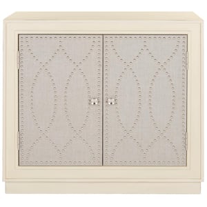 Yuna 2-Door Antique Beige/Nickel Chest