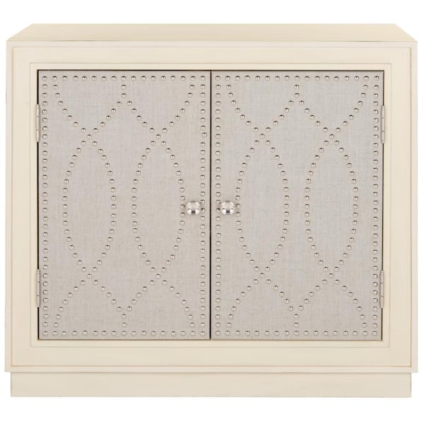 SAFAVIEH Yuna 2-Door Antique Beige/Nickel Chest