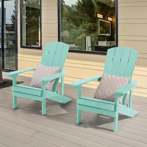 Green Recyled Plastic Weather-Resistant Outdoor Patio Adirondack Chair (Set of 2)