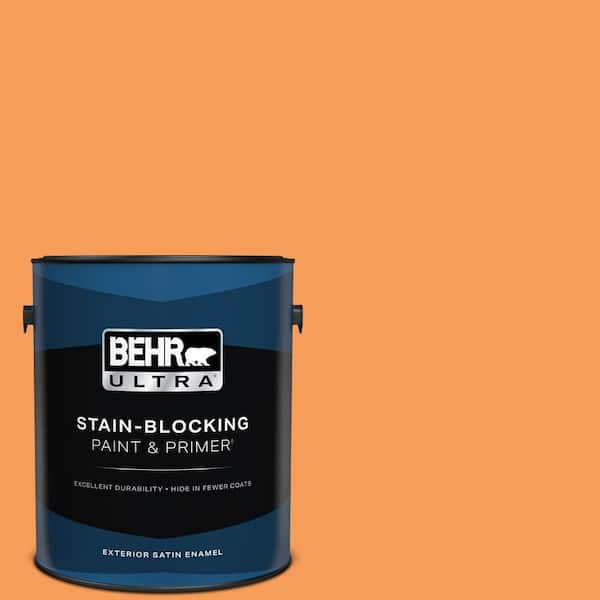 BEHR ULTRA 1 gal. #P220-6 Bergamot Orange Satin Enamel Exterior Paint & Primer