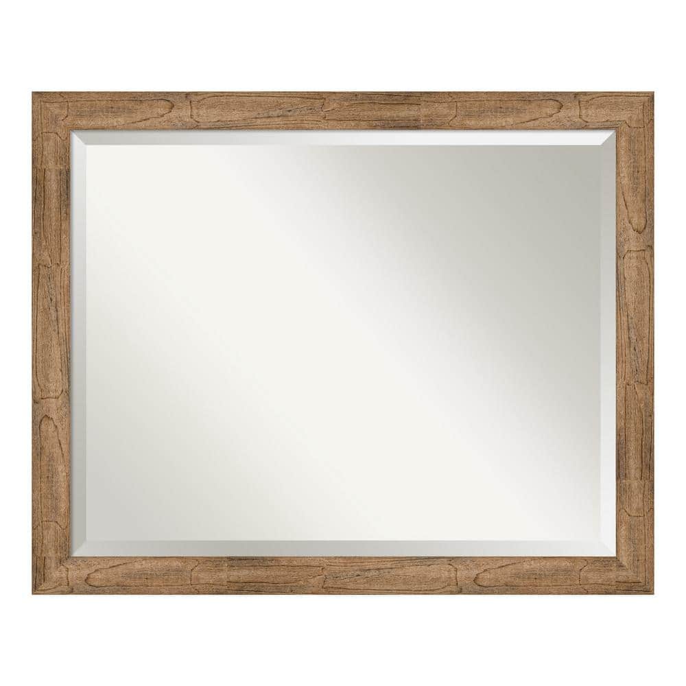 Owl Brown Narrow 31.5 in. x 25.5 in. Beveled Rectangle Wood Framed Bathroom