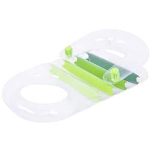 33.5 in. W Green Transparent Inflatable Pool Lounger with Cup Holders